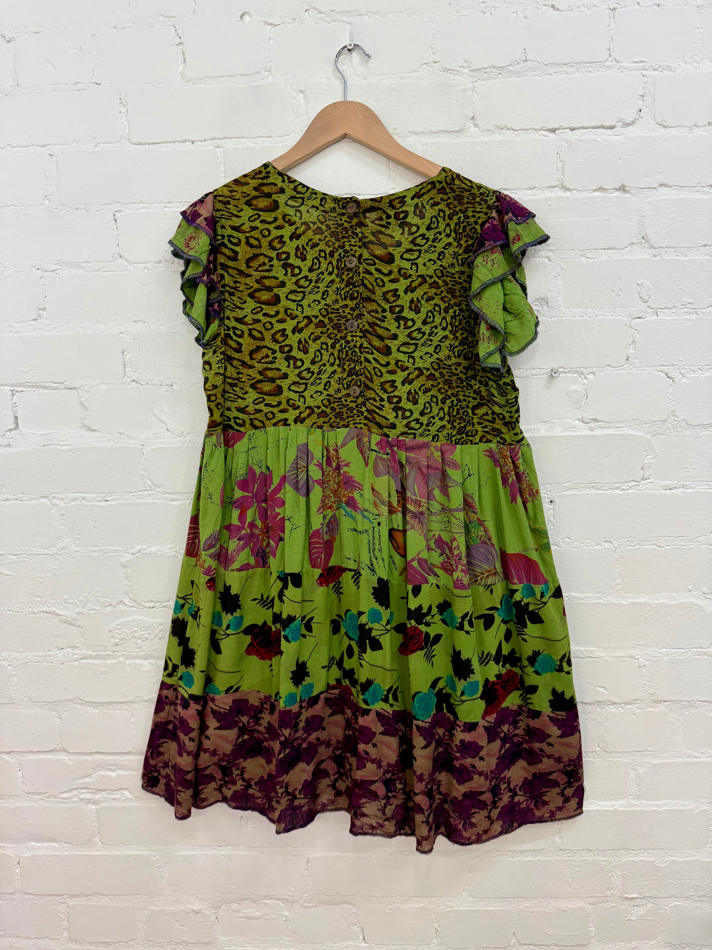 Patchwork Floral Short Sleeve Dress