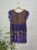 Patchwork Floral Short Sleeve Dress