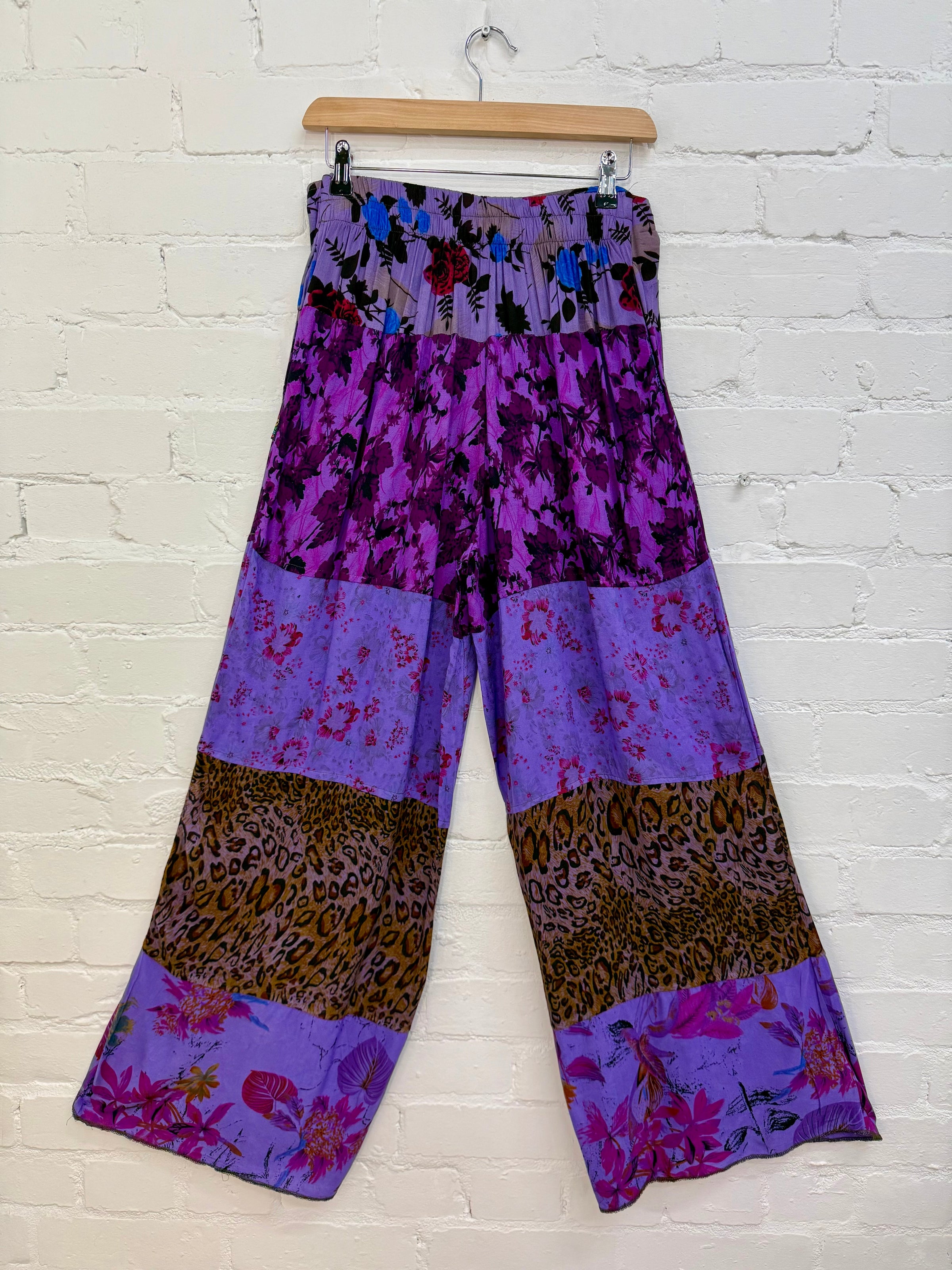 Patchwork Floral Wide Leg Trousers