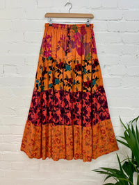 Patchwork Floral Long Skirt