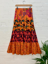 Patchwork Floral Long Skirt