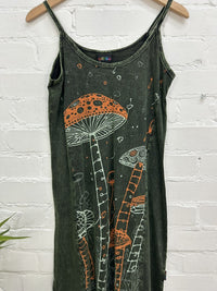 Mushroom Strappy Short Dress