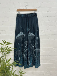 Mushroom Print Wide Trousers
