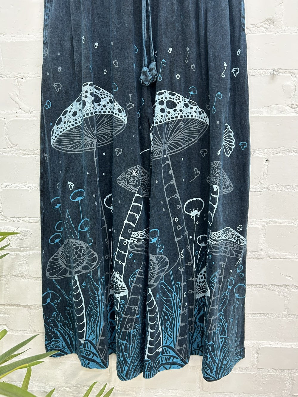 Mushroom Print Wide Trousers