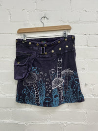 Mushroom Print Popper Skirt