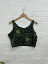 Slash and Flower Cropped Vest Top
