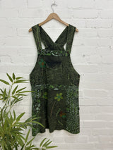 Printed and Flower Dungaree Dress