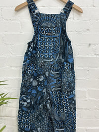 Printed Long Dungarees Wide Leg
