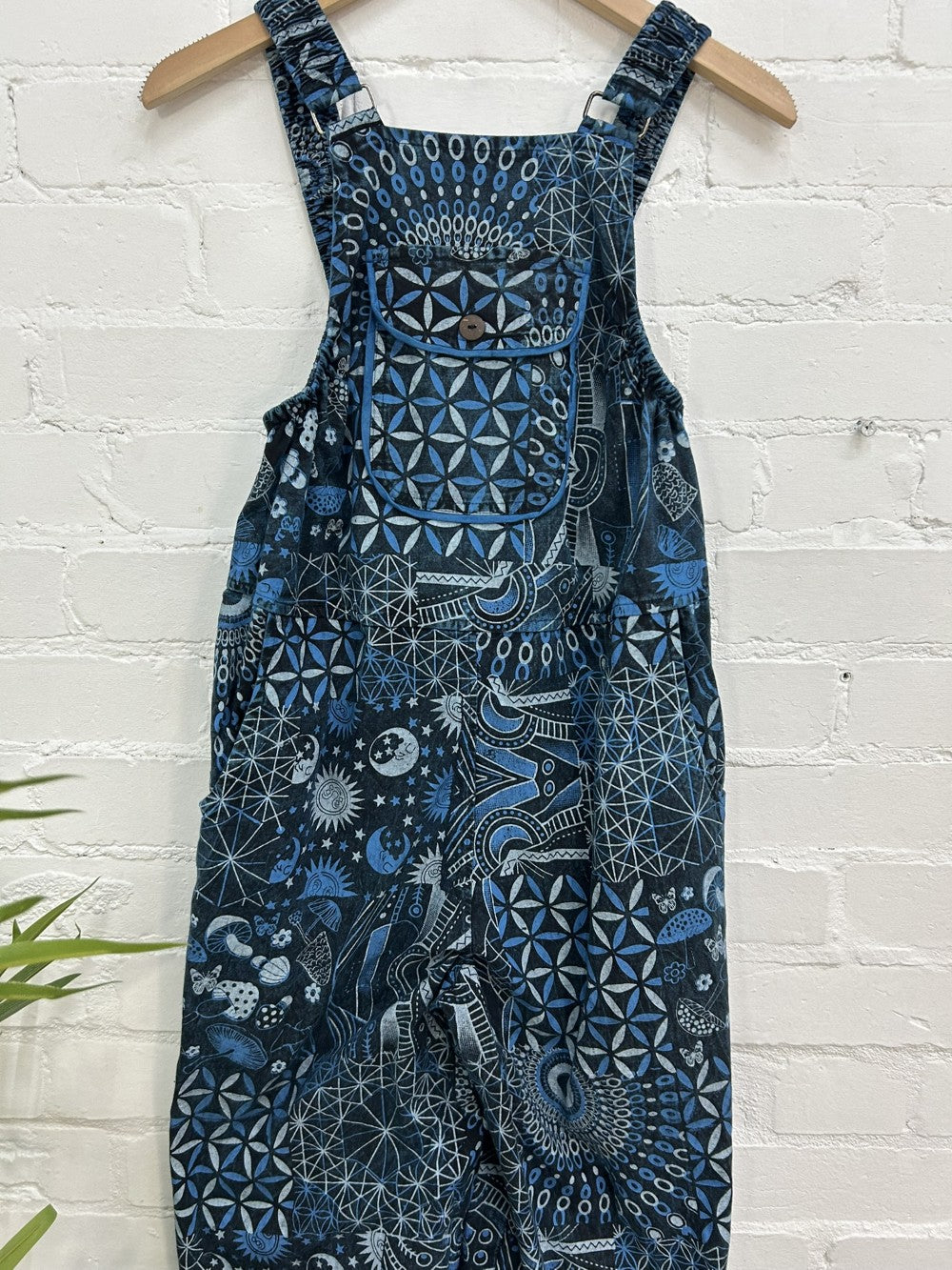 Printed Long Dungarees Wide Leg