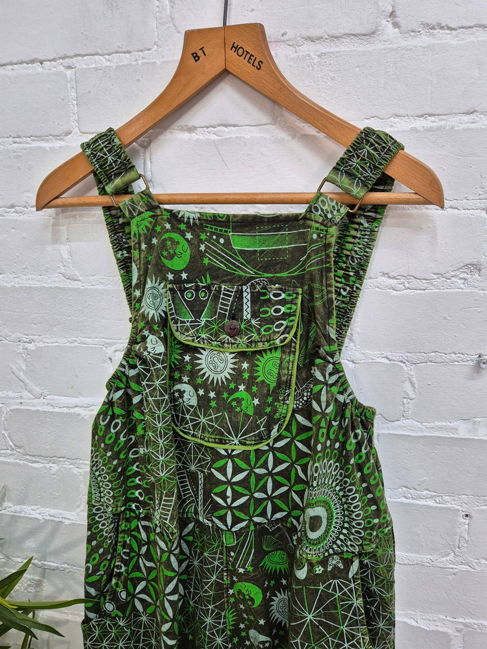 Printed Long Dungarees Wide Leg