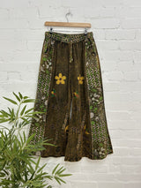 Printed and Flower Wide Leg Trousers