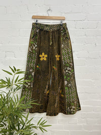 Printed and Flower Wide Leg Trousers