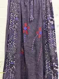 Printed and Flower Long Skirt