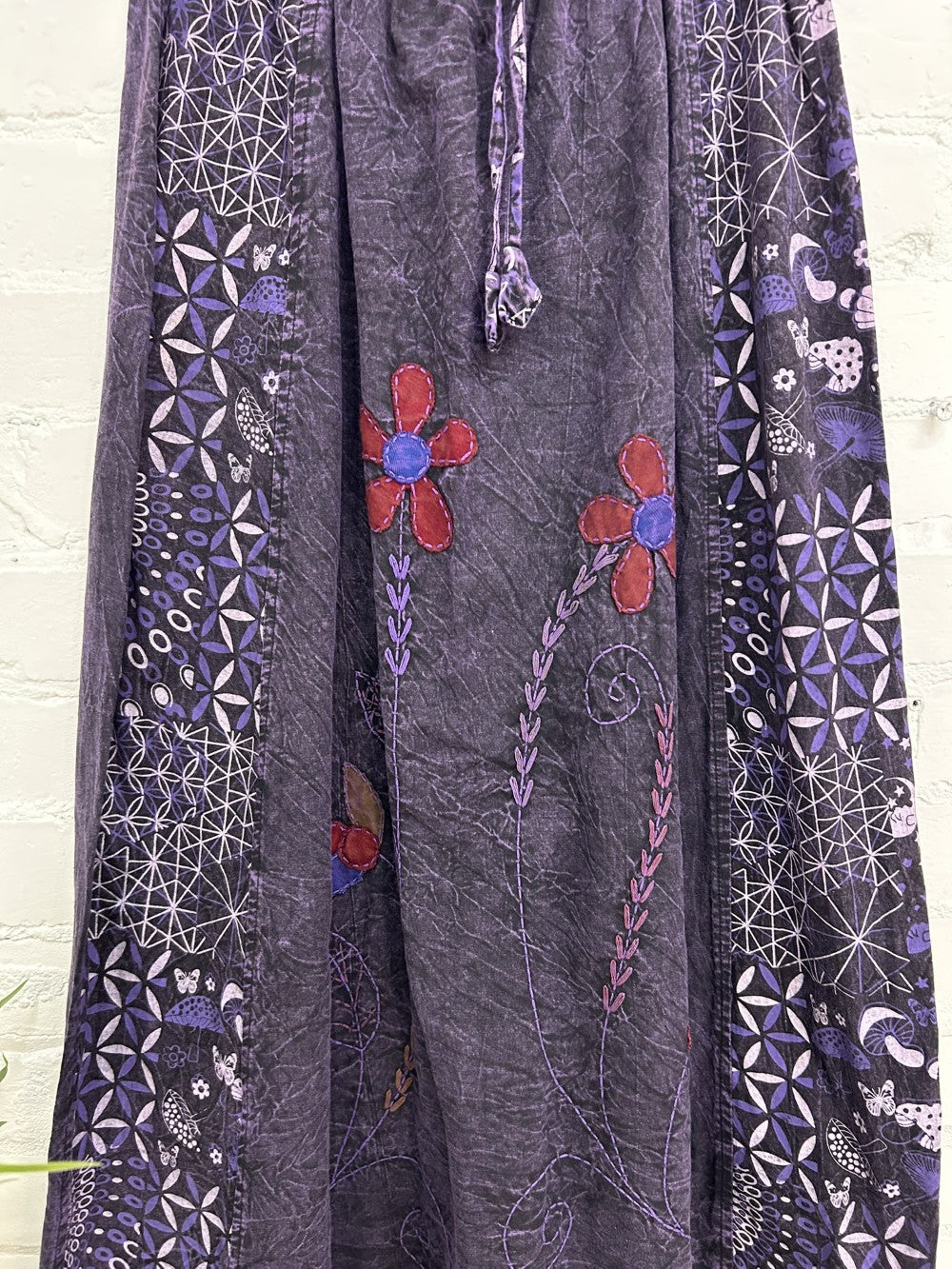 Printed and Flower Long Skirt