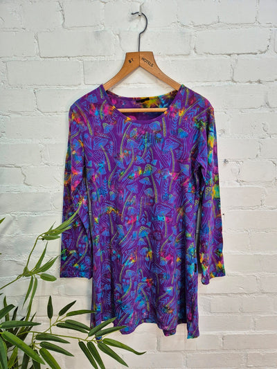 Mushroom Long Sleeve Short Dress