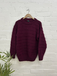 Plain Colour Textured Knit Jumper