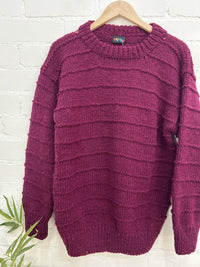 Plain Colour Textured Knit Jumper