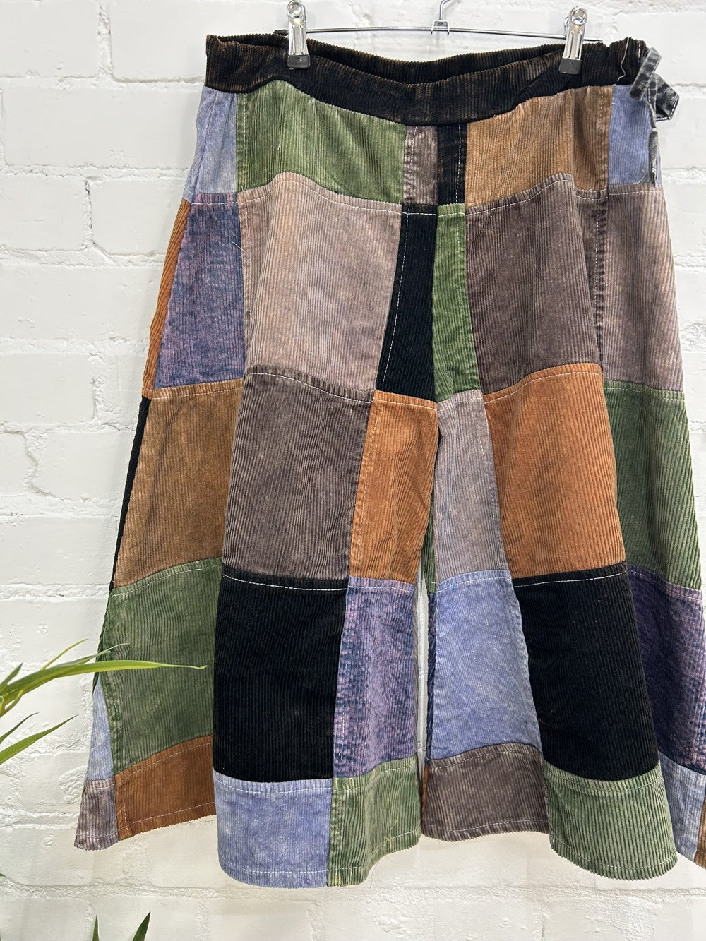 Cord Patchwork Wide Leg Trousers