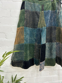 Cord Patchwork Wide Leg Trousers