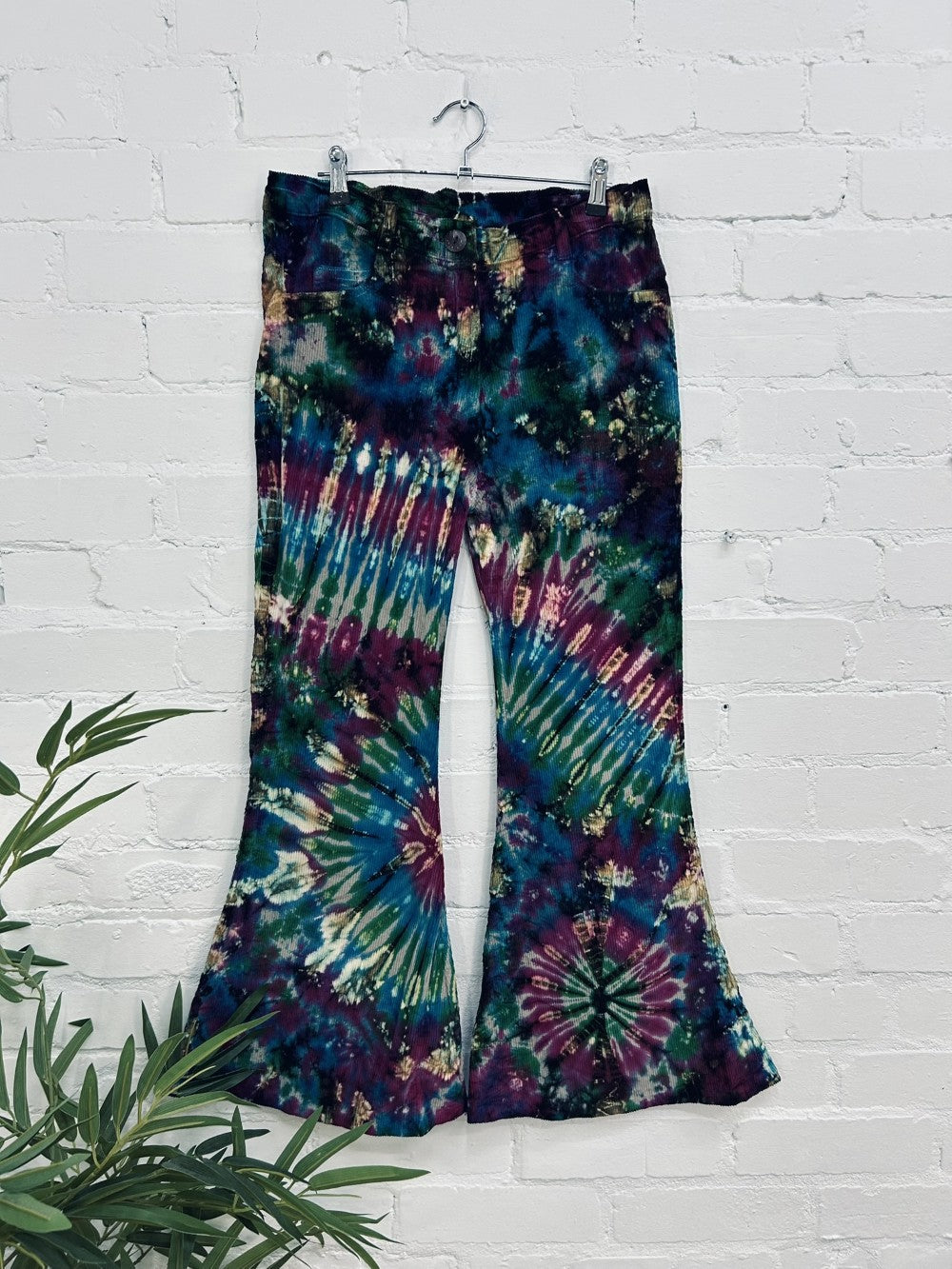 Cord Tie Dye Flare Trousers