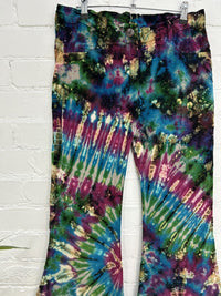 Cord Tie Dye Flare Trousers