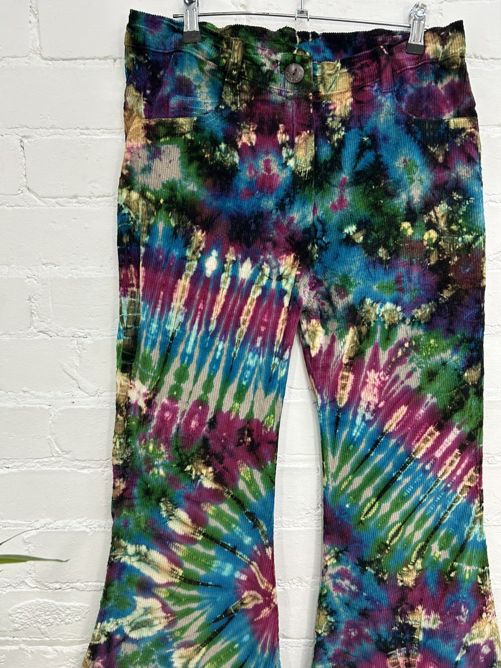 Cord Tie Dye Flare Trousers