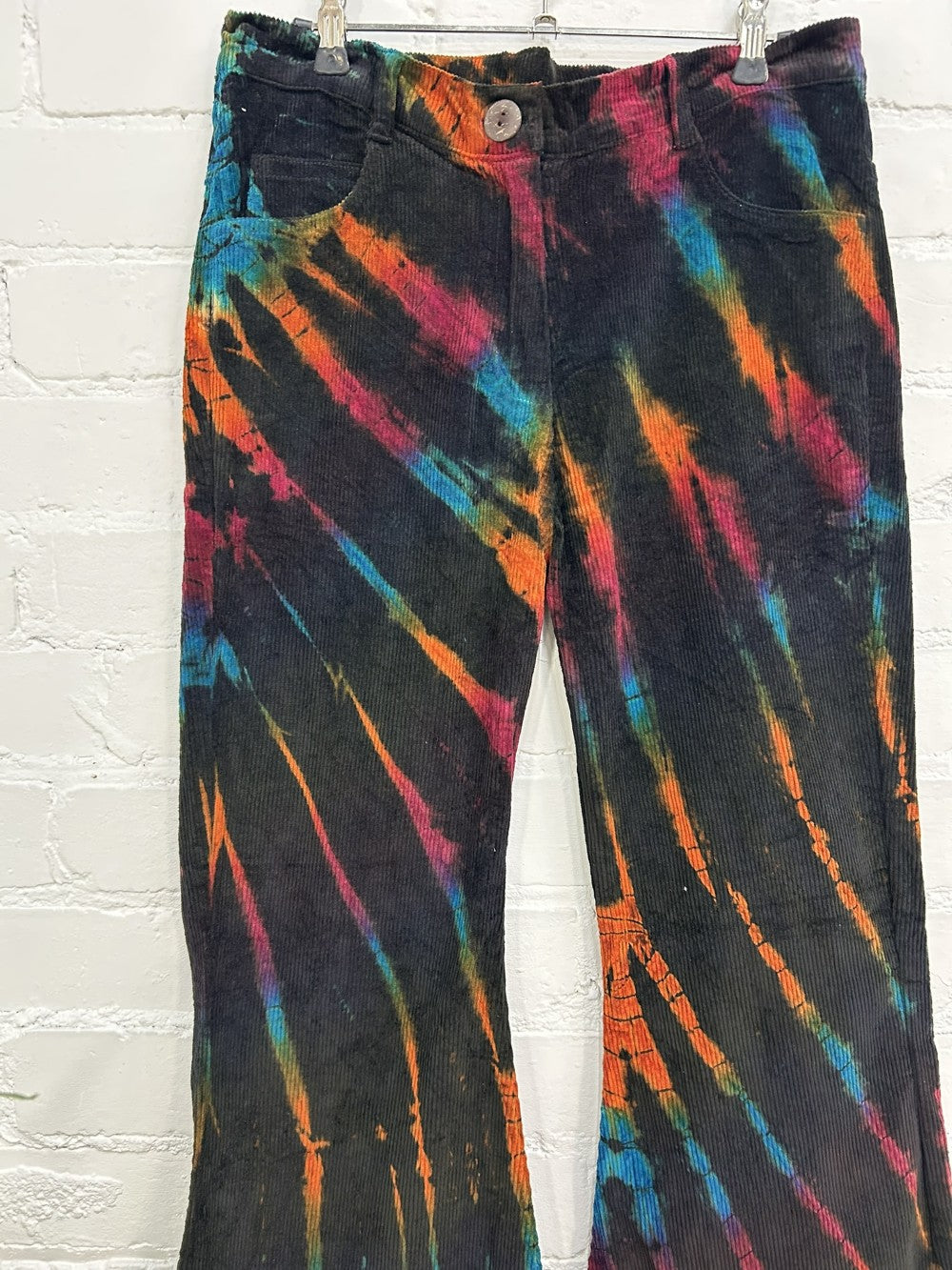 Cord Tie Dye Flare Trousers