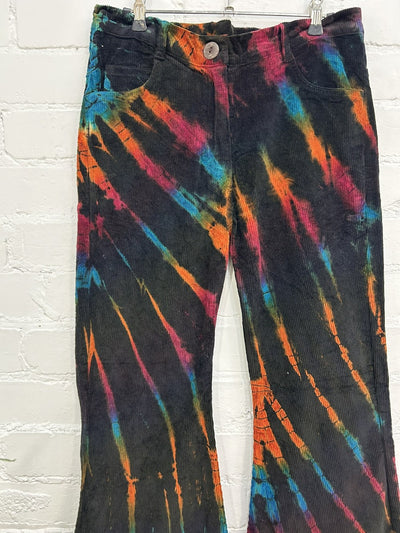 Cord Tie Dye Flare Trousers