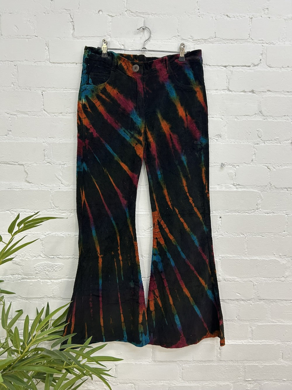Cord Tie Dye Flare Trousers