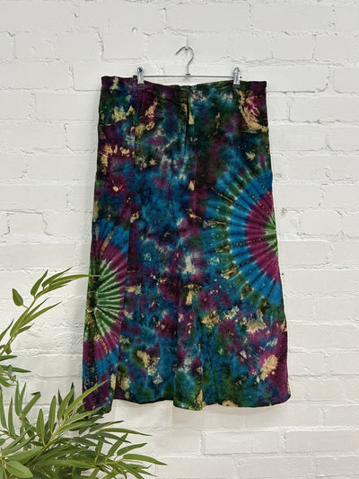 Cord Tie Dye Long Skirt