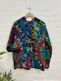 Cord Tie Dye Kangaroo Hoodie