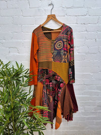 Panelled Long Dress