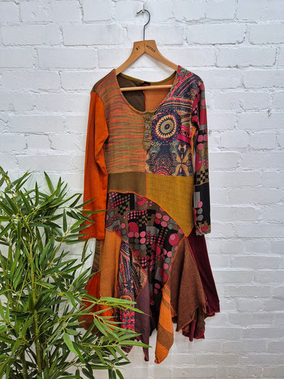 Panelled Long Dress