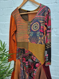 Panelled Long Dress