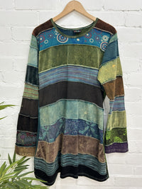 Panelled Long Sleeve Short Dress