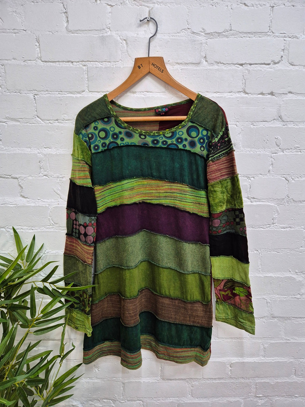Panelled Long Sleeve Short Dress