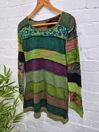 Panelled Long Sleeve Short Dress