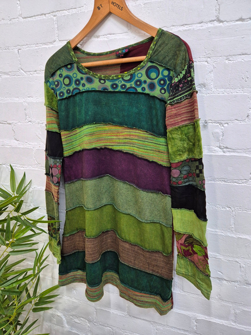Panelled Long Sleeve Short Dress