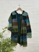 Panelled Spacedye Long Jacket