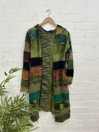 Panelled Spacedye Long Jacket