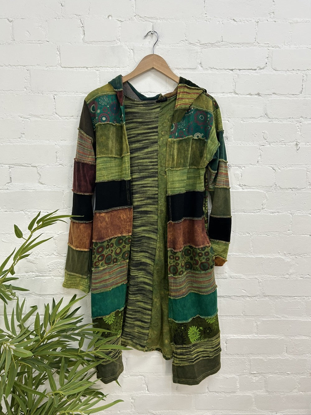 Panelled Spacedye Long Jacket