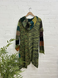 Panelled Spacedye Long Jacket
