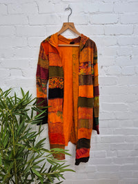 Panelled Spacedye Long Jacket