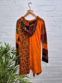 Panelled Spacedye Long Jacket