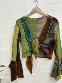 Panelled Tie Front Top