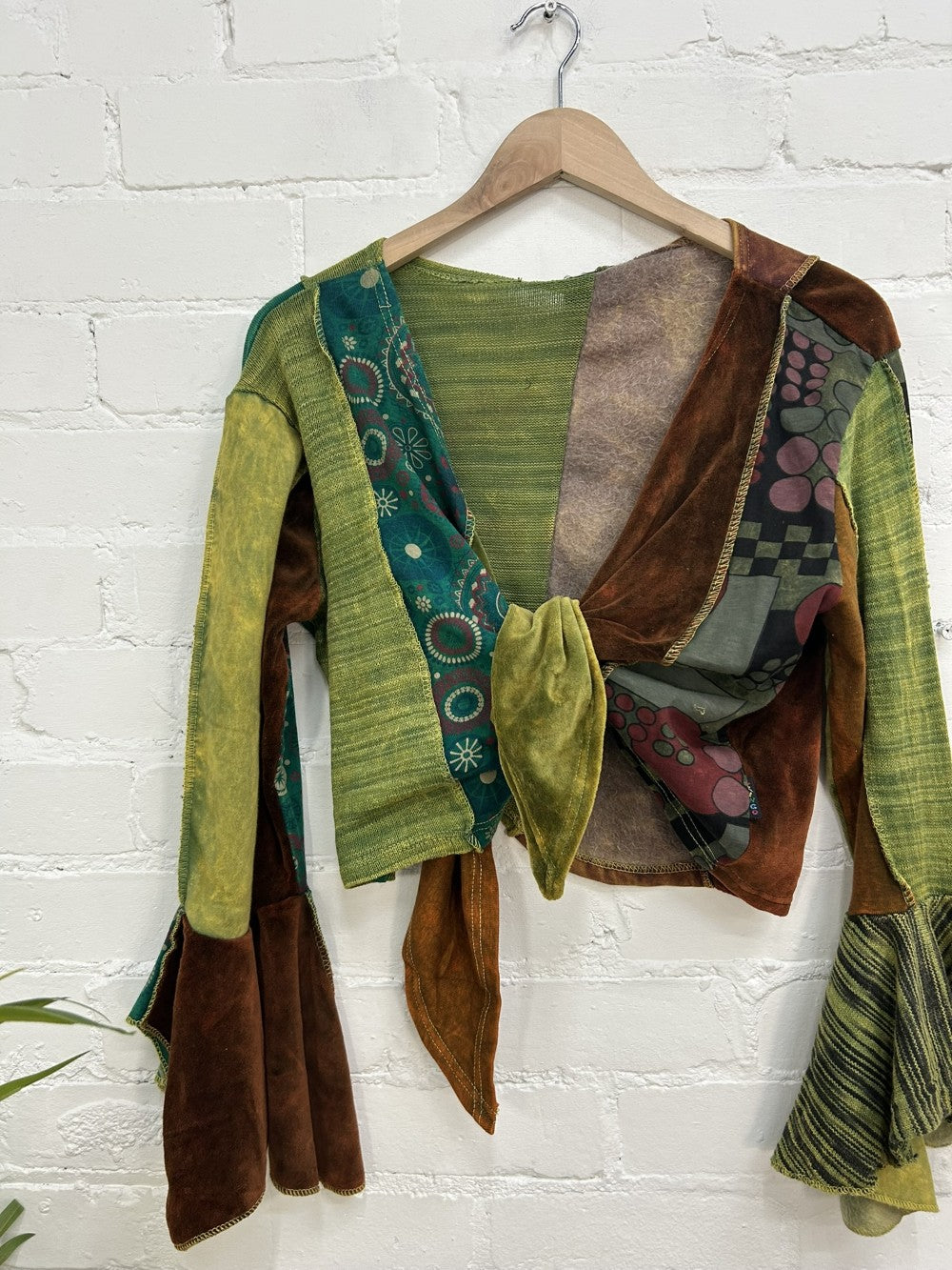 Panelled Tie Front Top