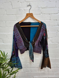 Panelled Tie Front Top
