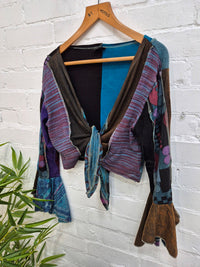 Panelled Tie Front Top