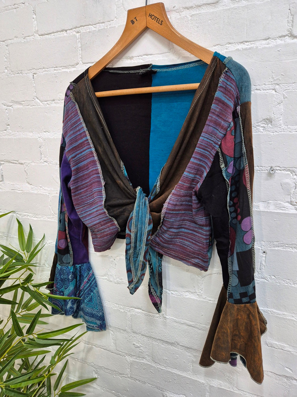 Panelled Tie Front Top