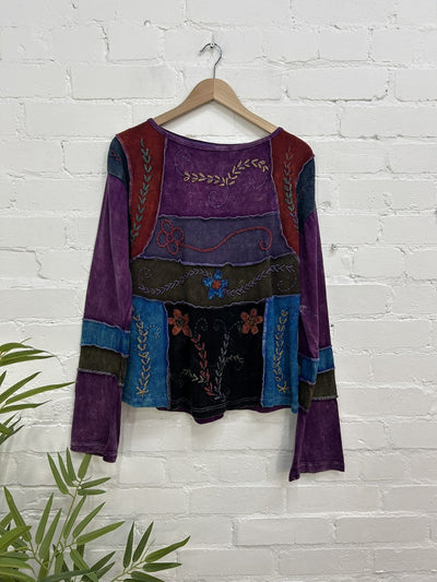 Embroidered Long Sleeve Top